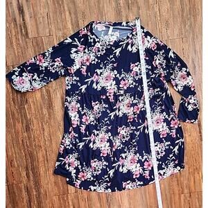 Emerald Navy Floral Dress Womens Sise 3 X